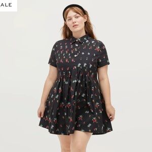 Hill House The Rosalind Dress in Black Ikat Floral Taffeta